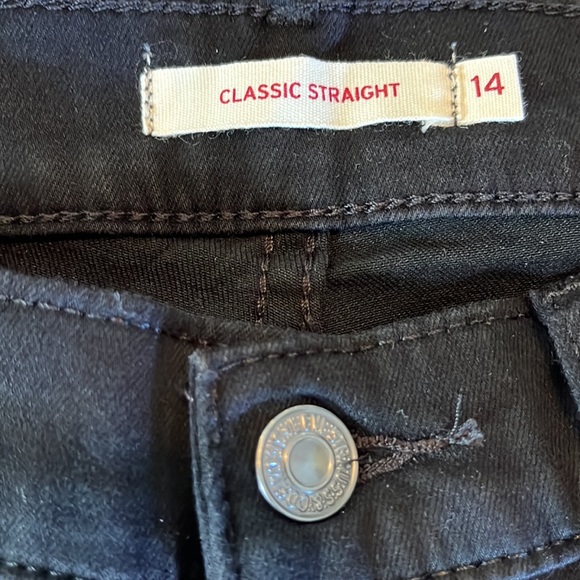 LEVIS Size 14 Long  32"Wx 42"L Dark Black Denim Stretch 5-Pkt MidRise $89 NEW - Picture 14 of 16